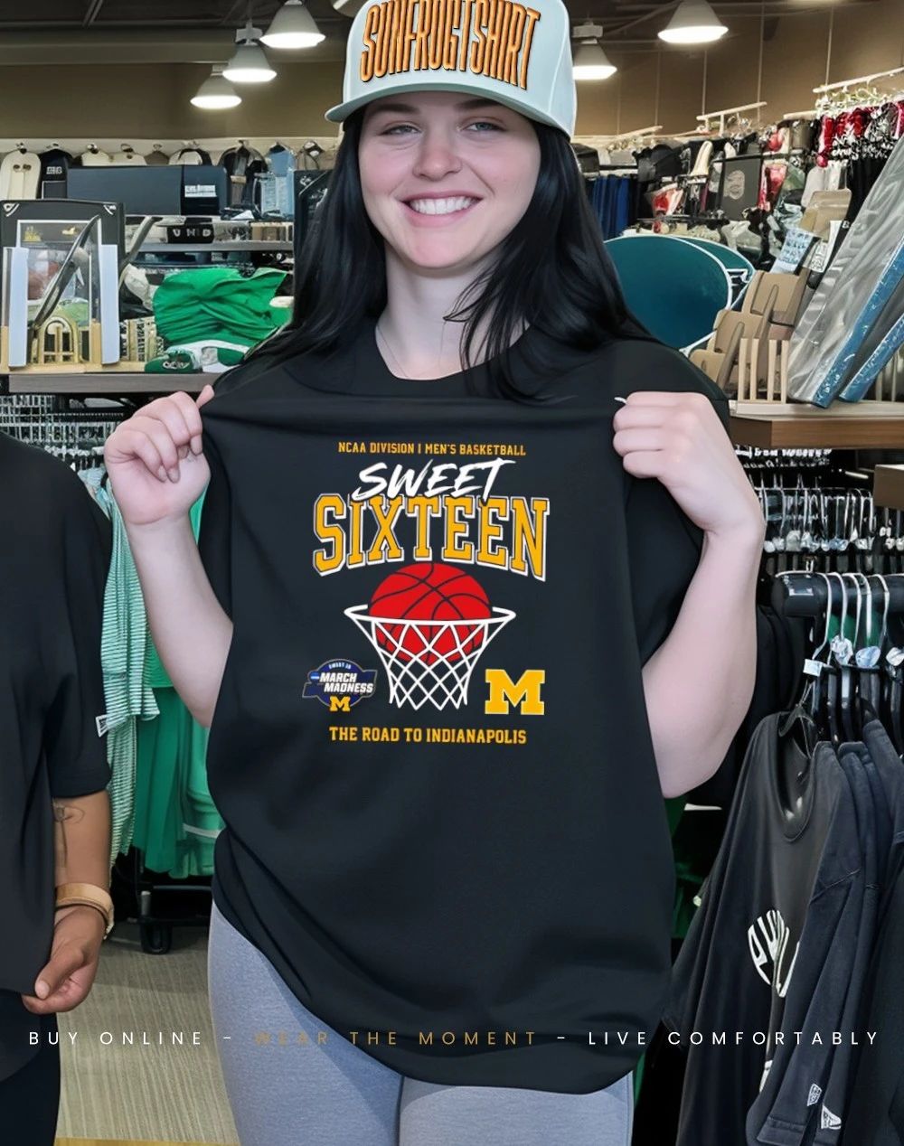 Michigan Wolverines men’s basketball Sweet 16 March Madness The Road To Indianapolis 2026 shirt