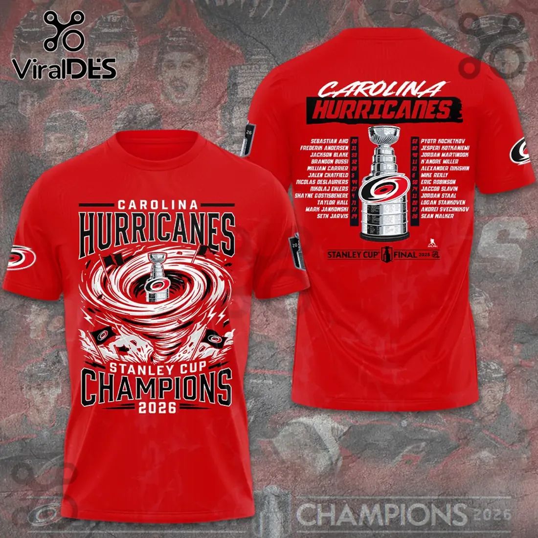 Carolina Hurricanes 2026 Stanley Cup Champions Red Hoodie