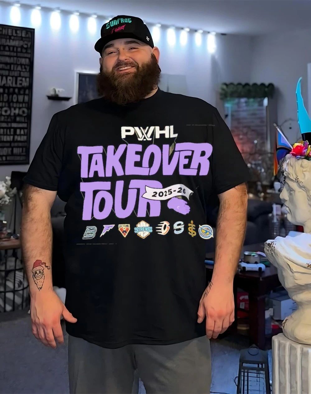 PWHL Takeover Tour 2025 2026 team logos shirt