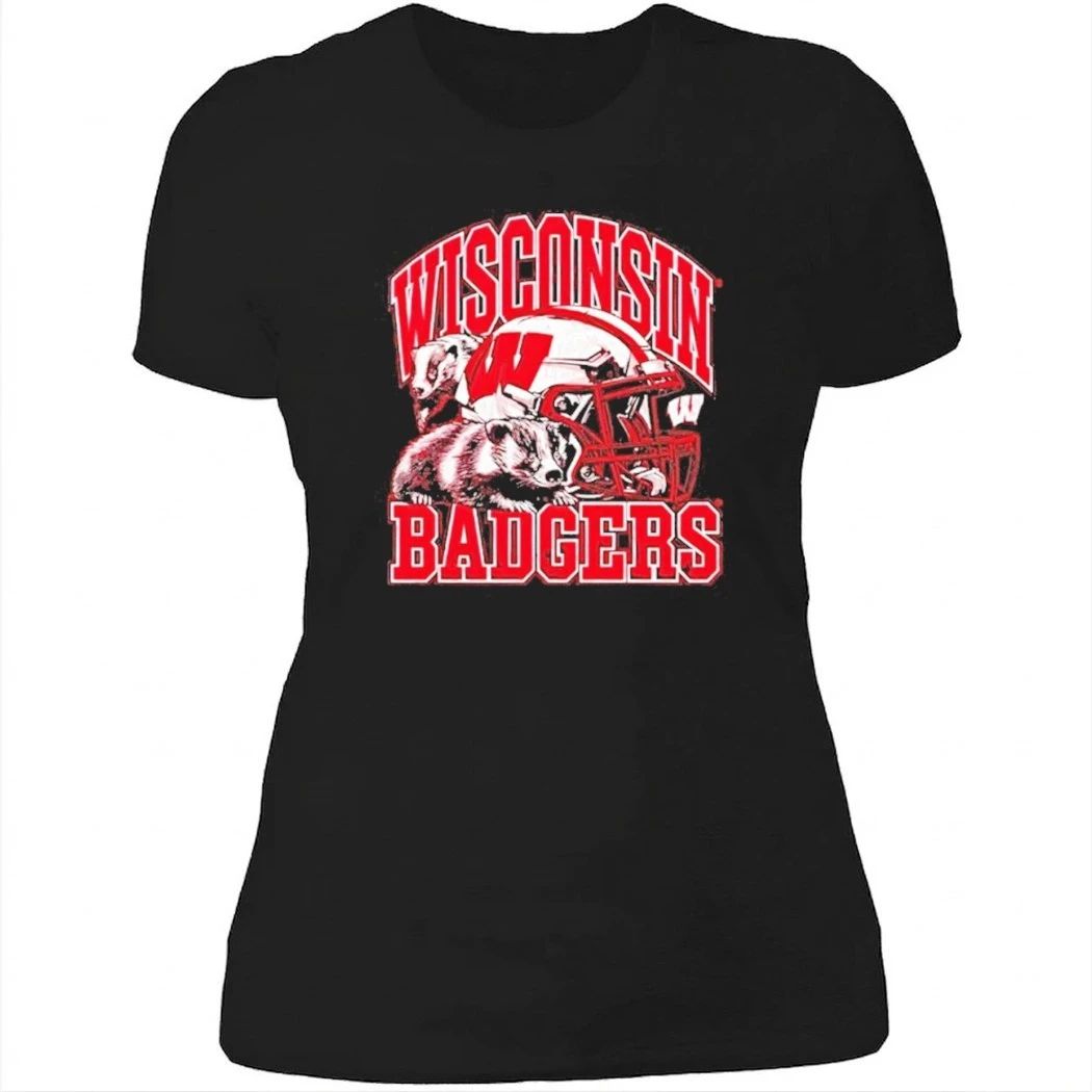 Wisconsin Badgers Ncaa Football Vintage Helmet Shirt