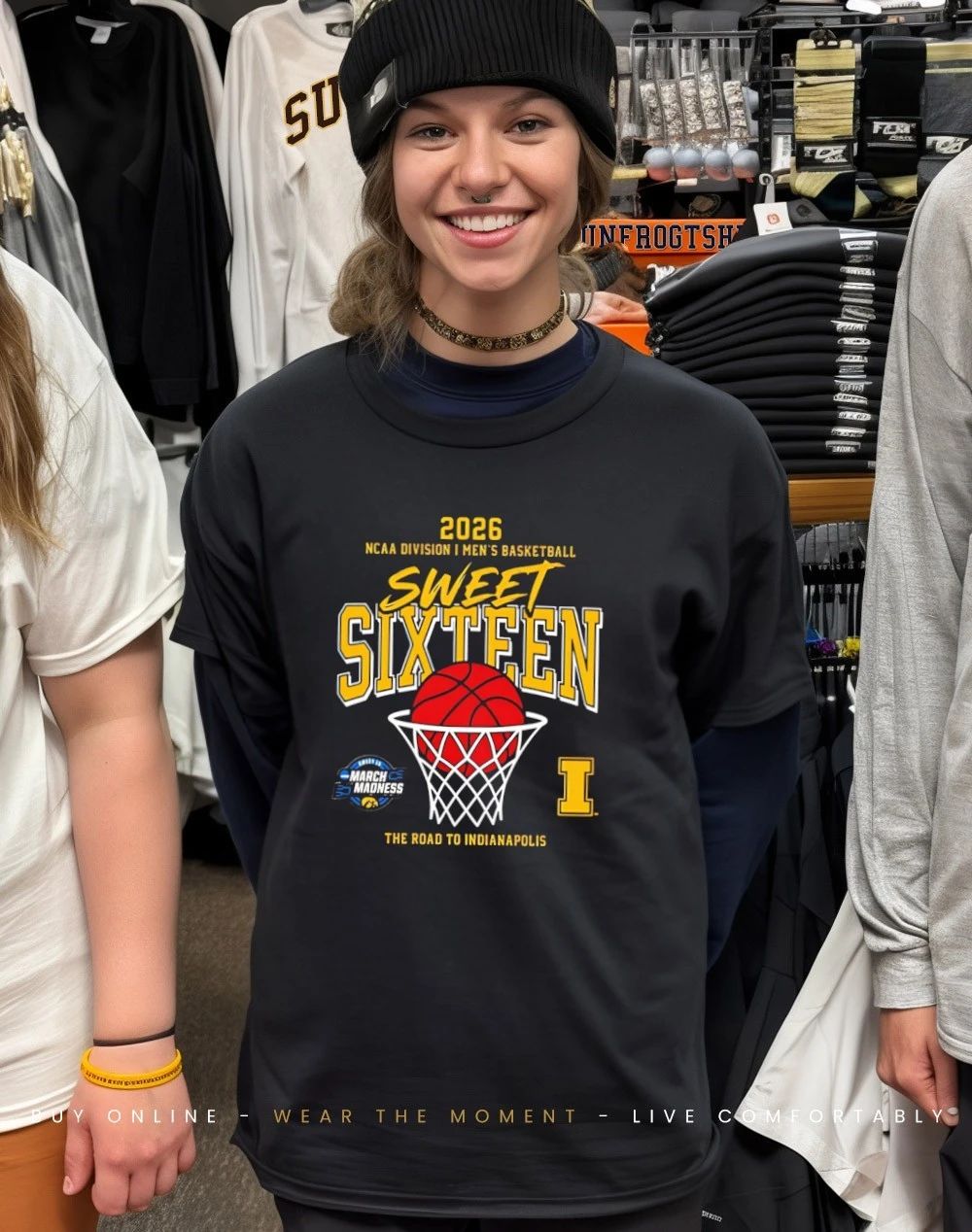 Iowa Hawkeyes men’s basketball Sweet 16 March Madness The Road To Indianapolis 2026 shirt