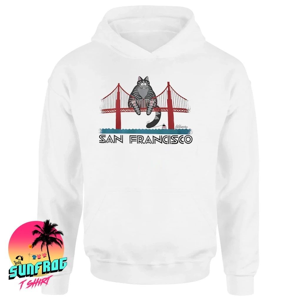 B Kliban Cat San Francisco Golden Gate Bridge Ryan Gosling Hey Girl Shirt