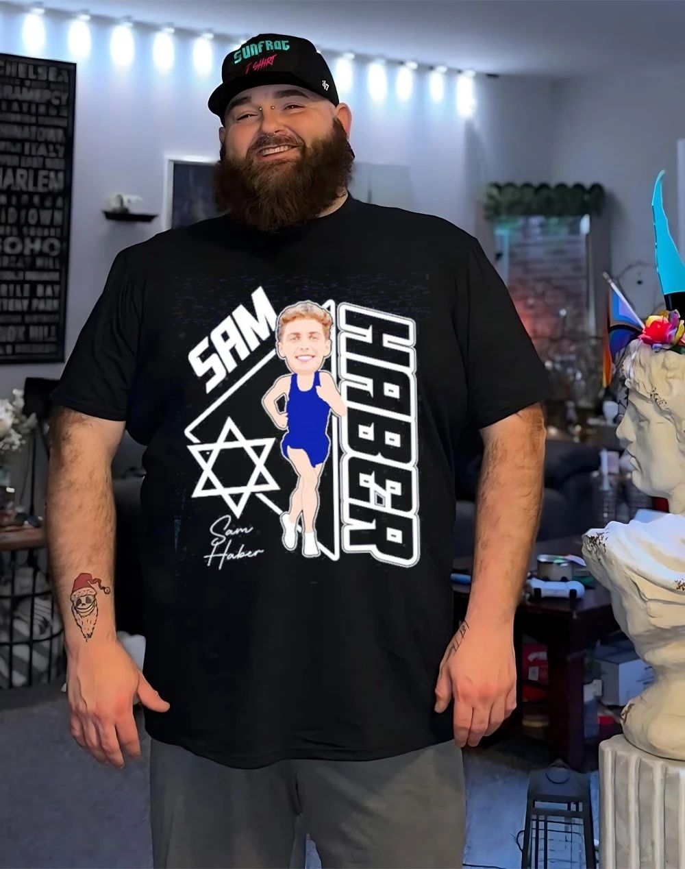 Sam Haber player caricature 2026 shirt