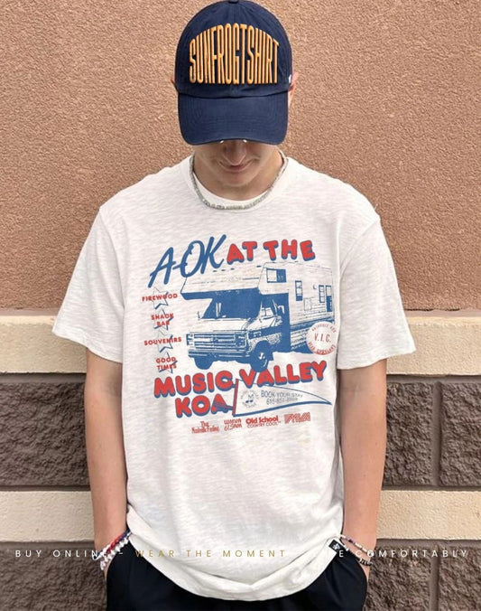 A-OK at the Music Valley KOA firewood snack bar souvenirs good times shirt