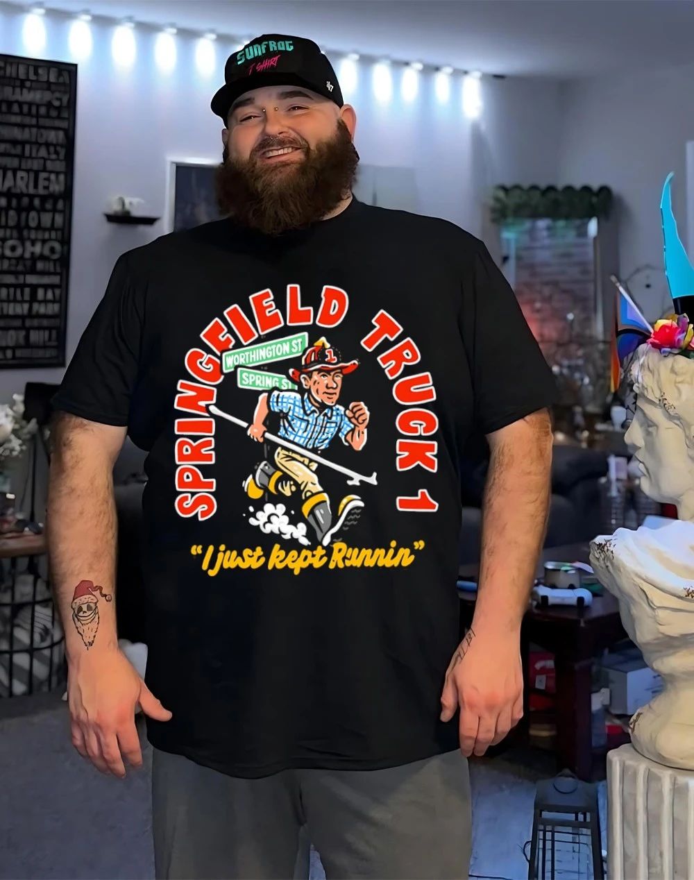 Springfield Fire Truck 1 Firefighter I just kept running shirt