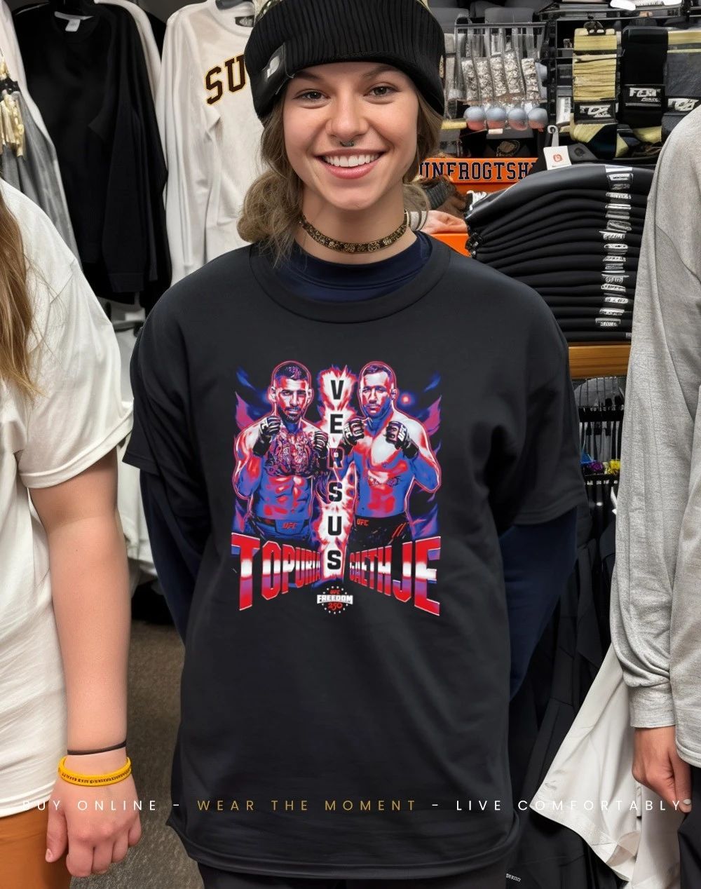 Ilia Topuria vs Justin Gaethje UFC Freedom 250 matchup shirt