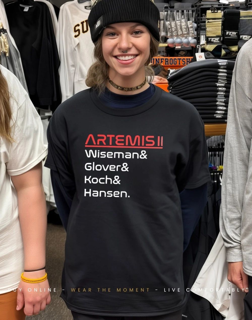 Artemis II Moon Mission Wuseman Glover Koch Hansen shirt