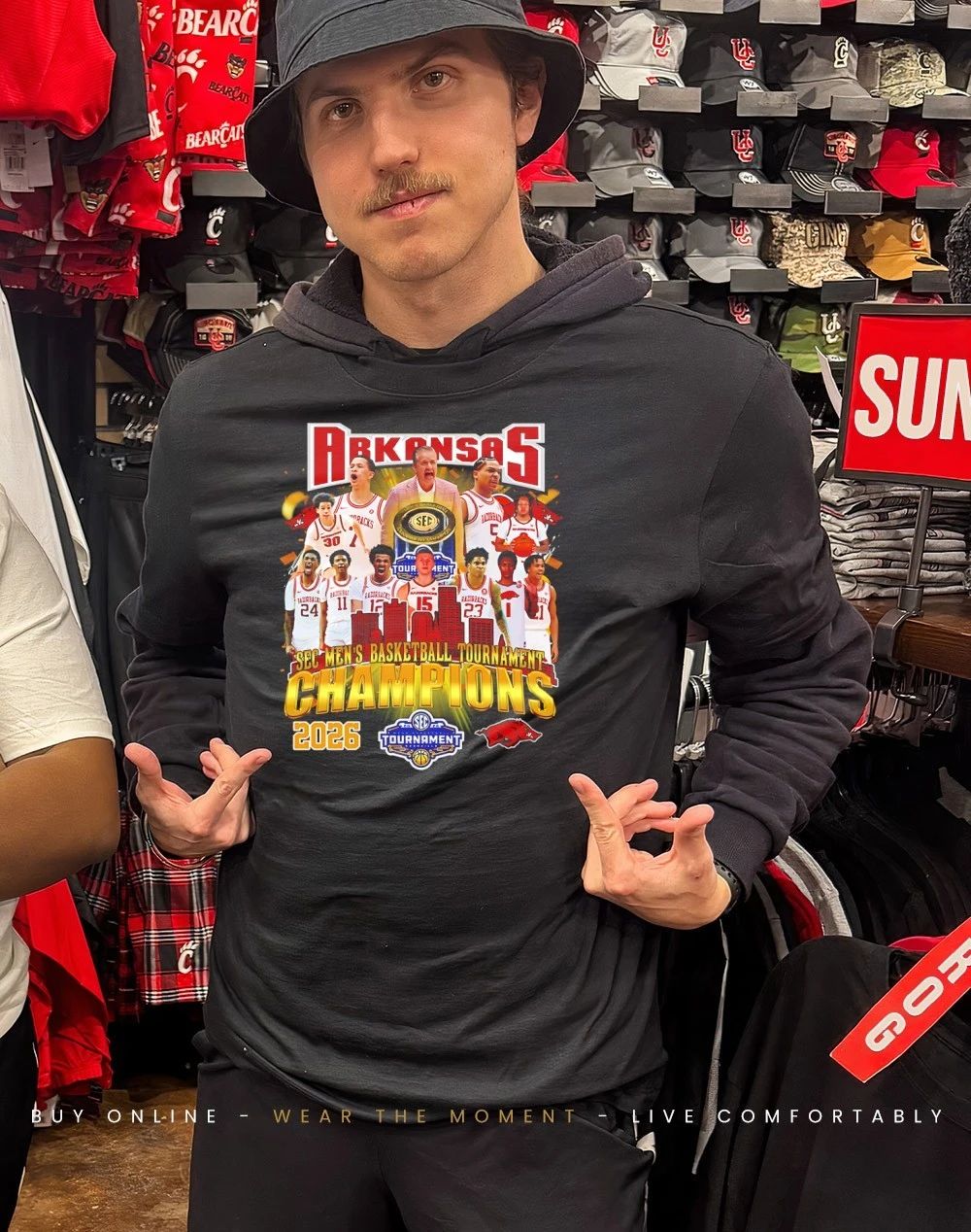 Arkansas Razorbacks 2026 SEC Men’s Basketball Tournament Champions graphic shirt