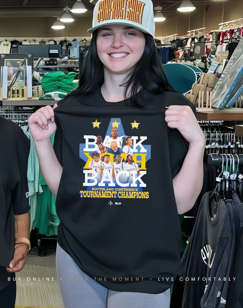 McNeese State Cowboys 2026 Back To Back Southland Conference Men’s Basketball Tournament Champions Unisex shirt