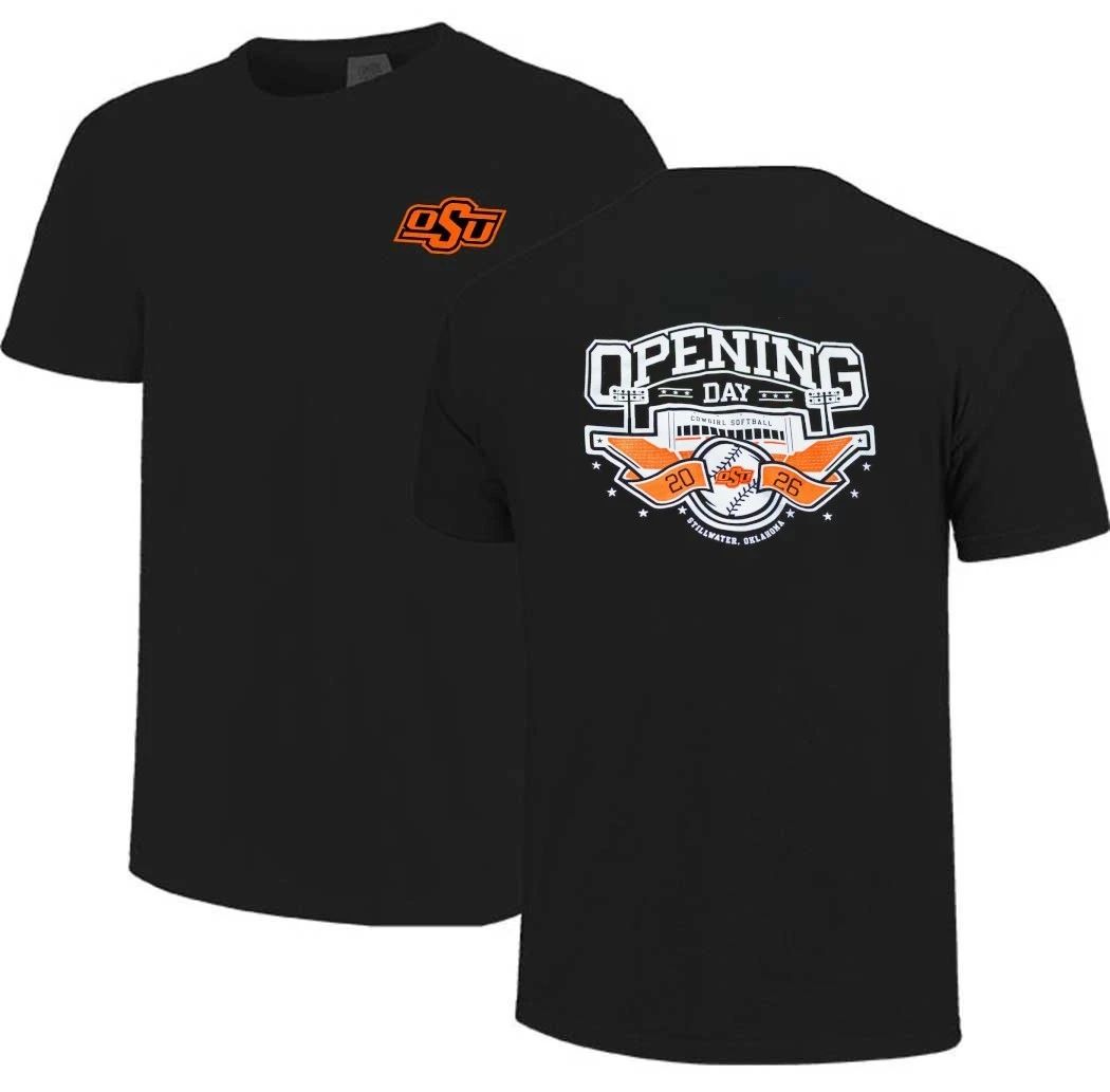 OSU Cowgirls Softball 2026 Opening Day front and back shirt