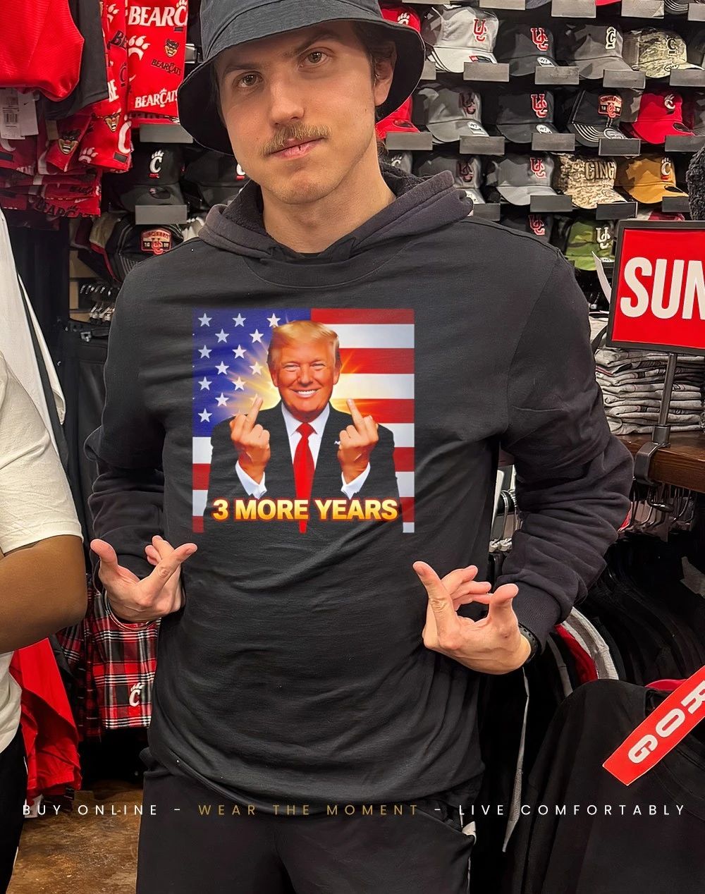 3 more years Trump one finger shirt