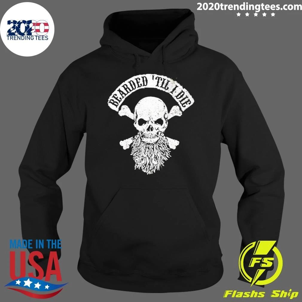 Bearded ‘til I Die Beard Skull Crossbones Shirt