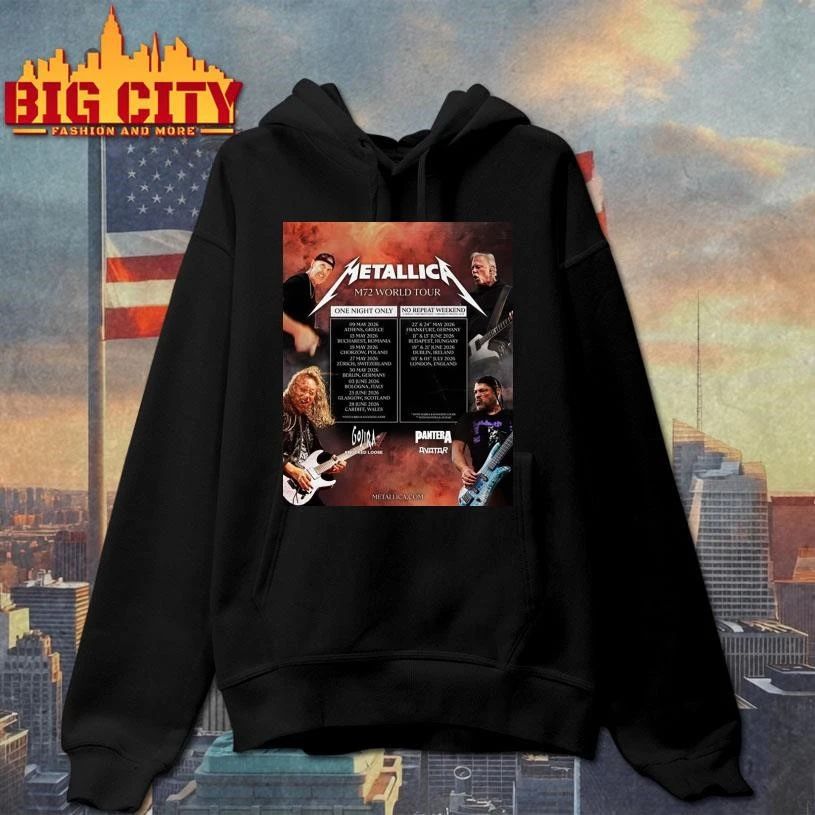 M72 World Tour Dates Poster LA 2904 Metallica Shirt
