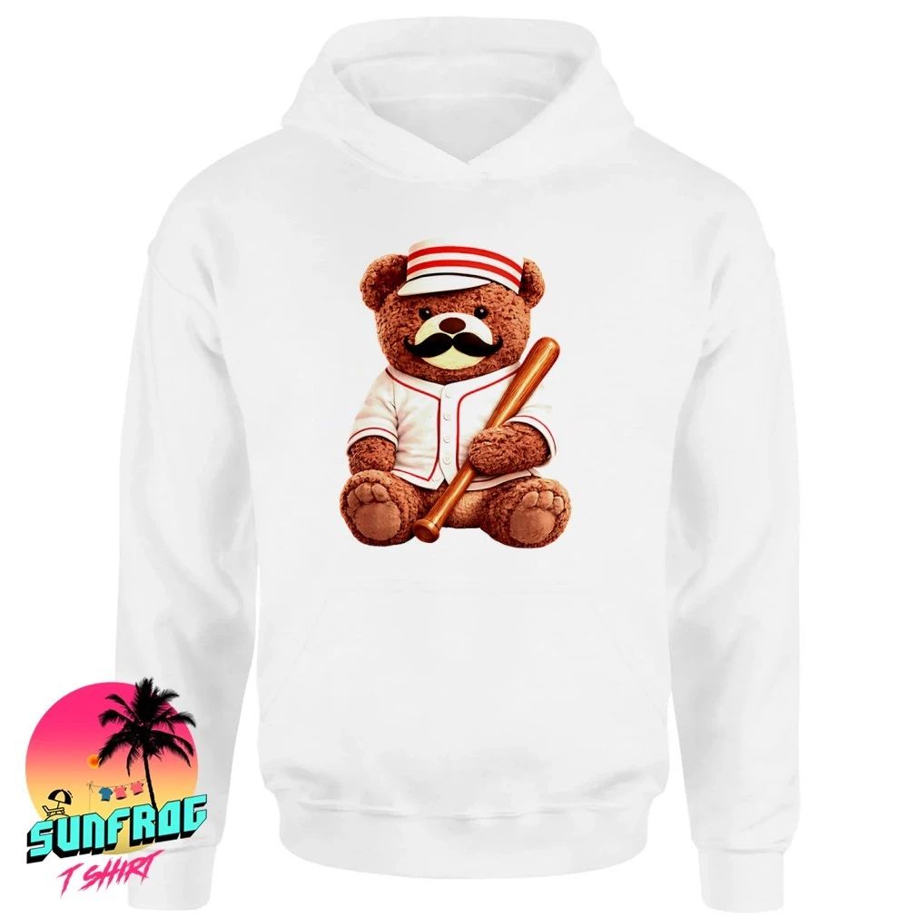 Baseball bear mustache Cincinnati Reds shirt