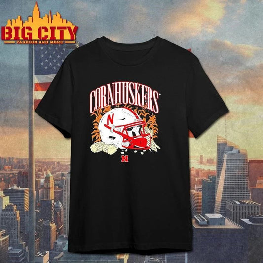 Premium Ncaa Football Nebraska Cornhuskers Vintage Helmet Shirt