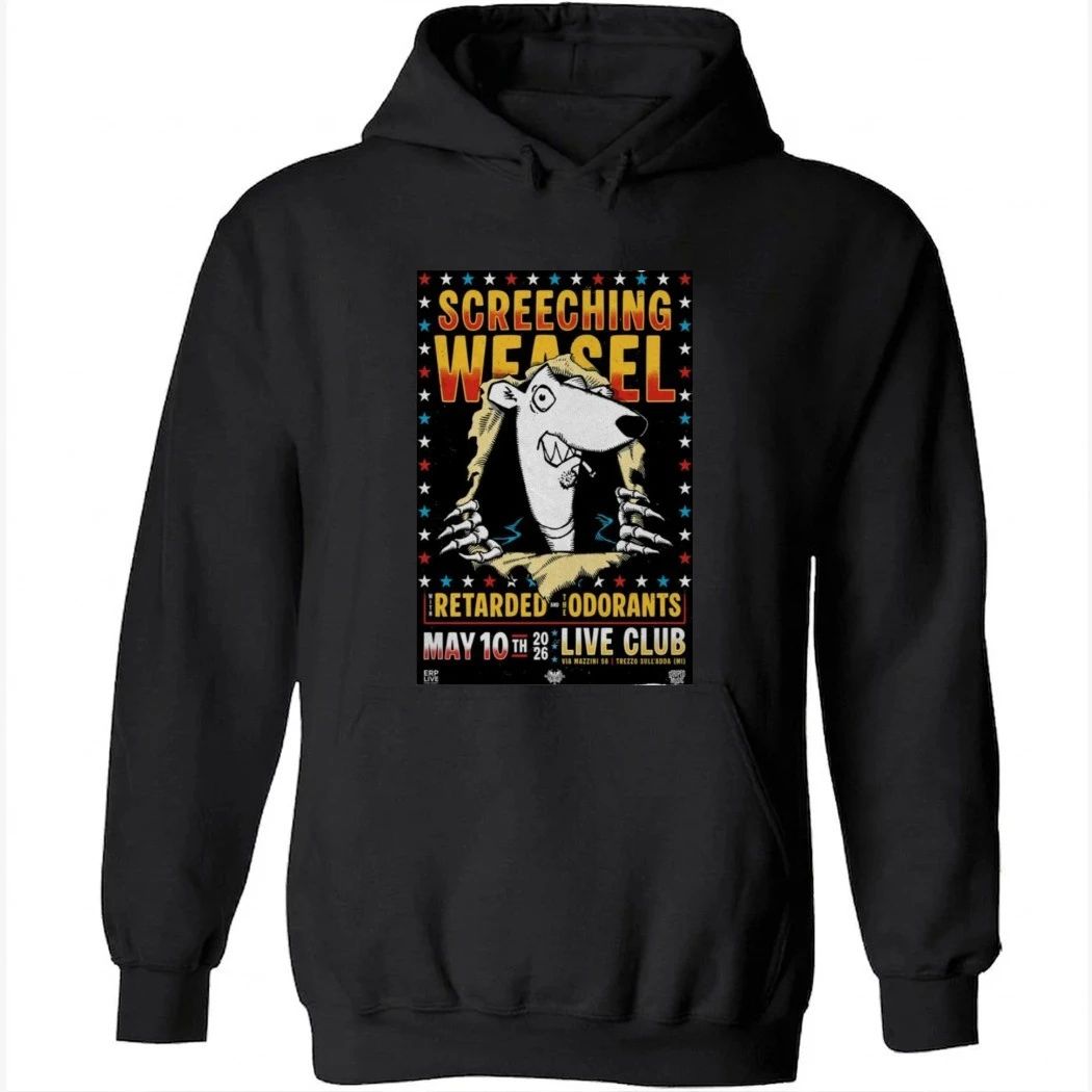 SCREECHING WEASEL Milan, Italy May 10 2026 Tour Shirt