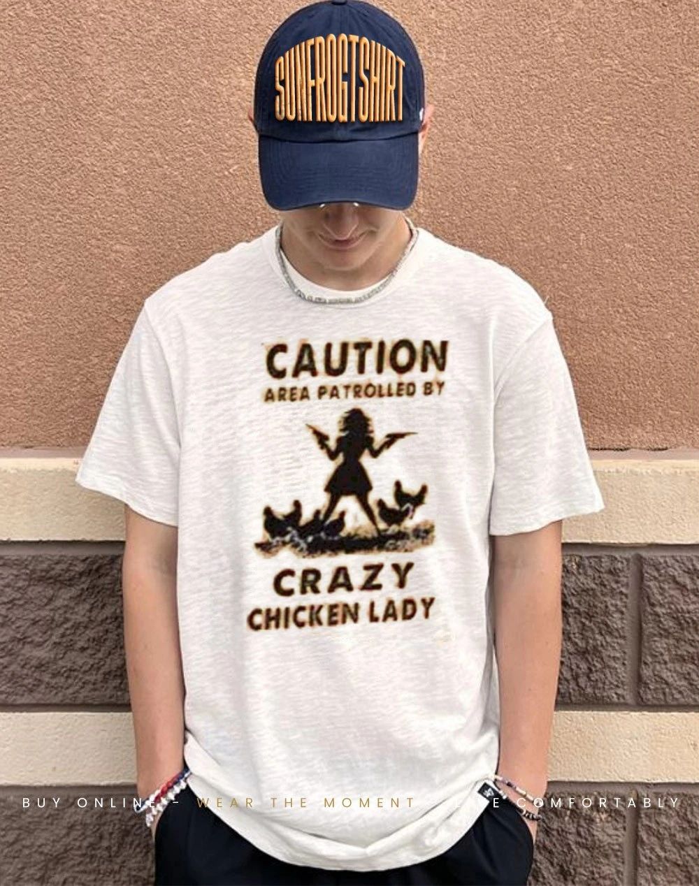 Caution area patrolled by crazy chicken lady shirt
