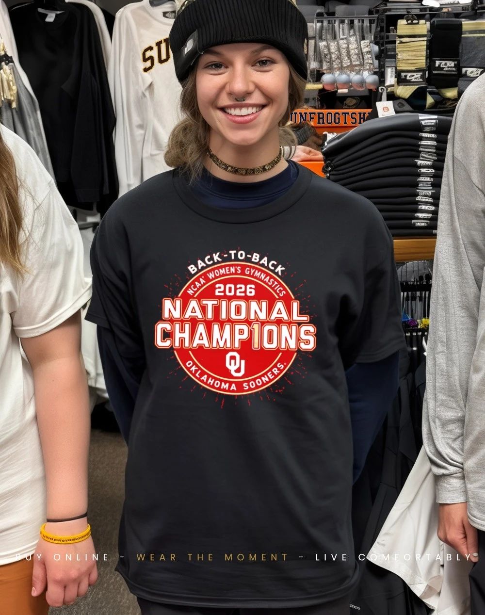 Oklahoma Sooners 2026 Women’s Gymnastics National Champions Back-To-Back Logo shirt
