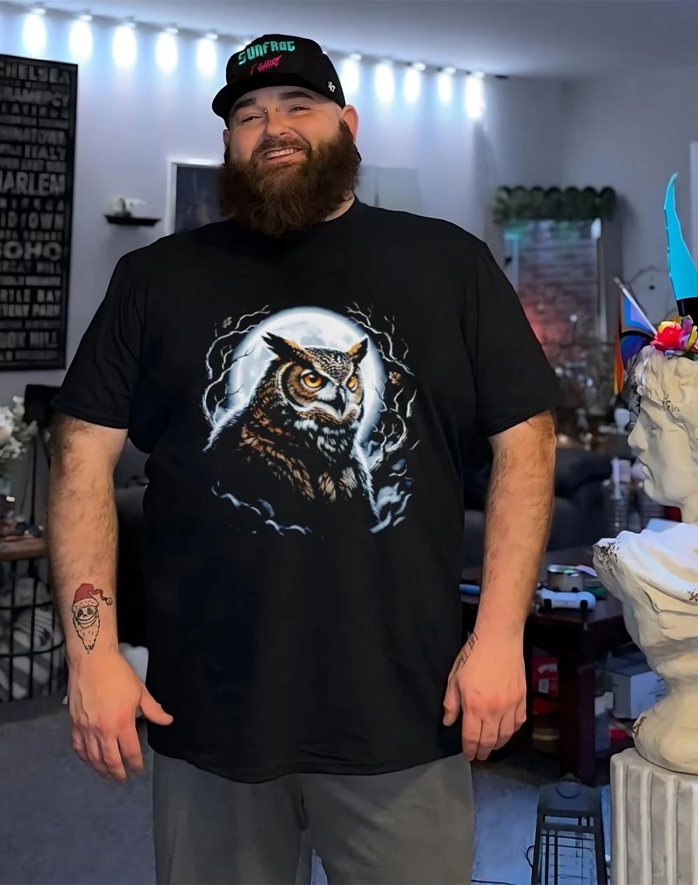 Owlbear Moon Portrait graphic shirt