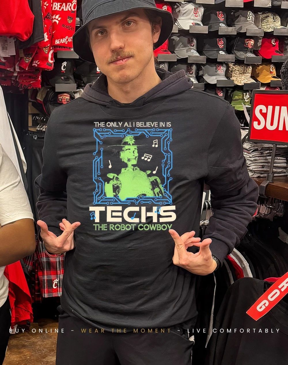 The only AI I believe in is techs the robot cowboy shirt