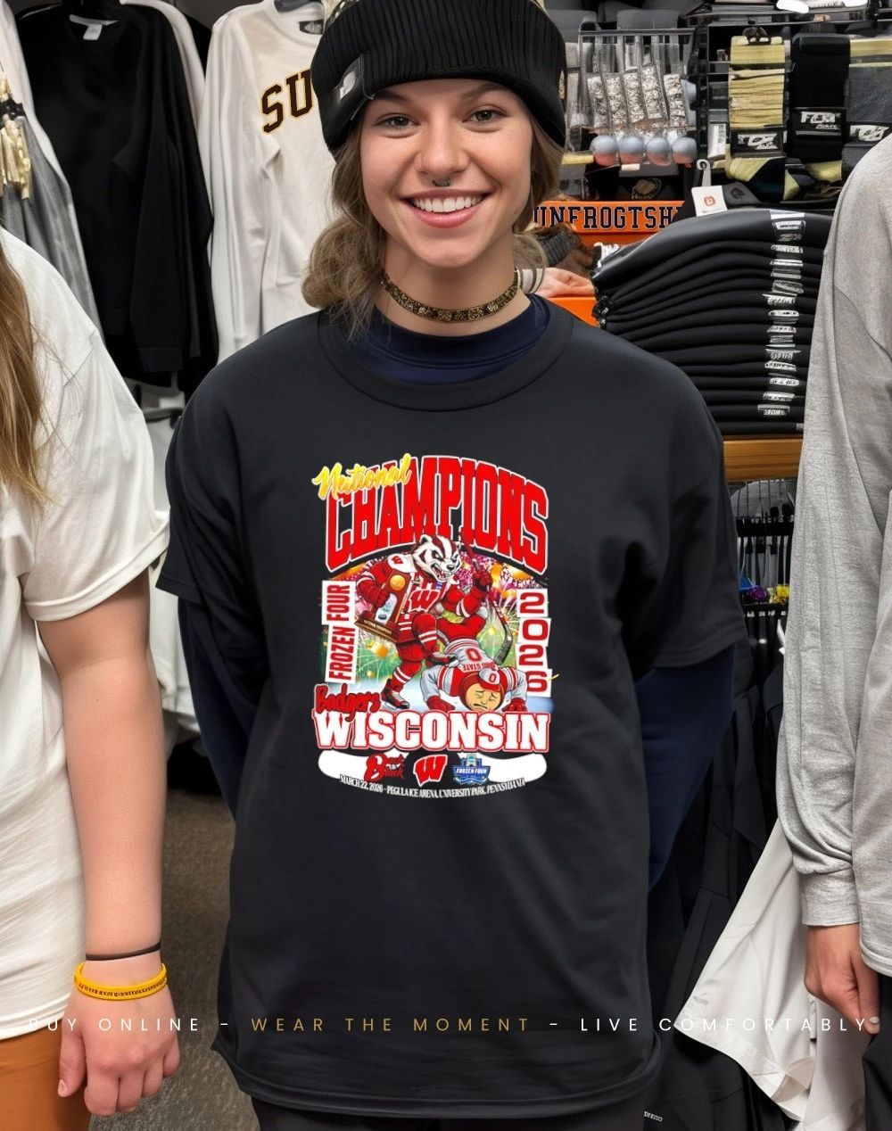 Wisconsin Badgers Women’s Ice Hockey 2026 National Champions mascot shirt