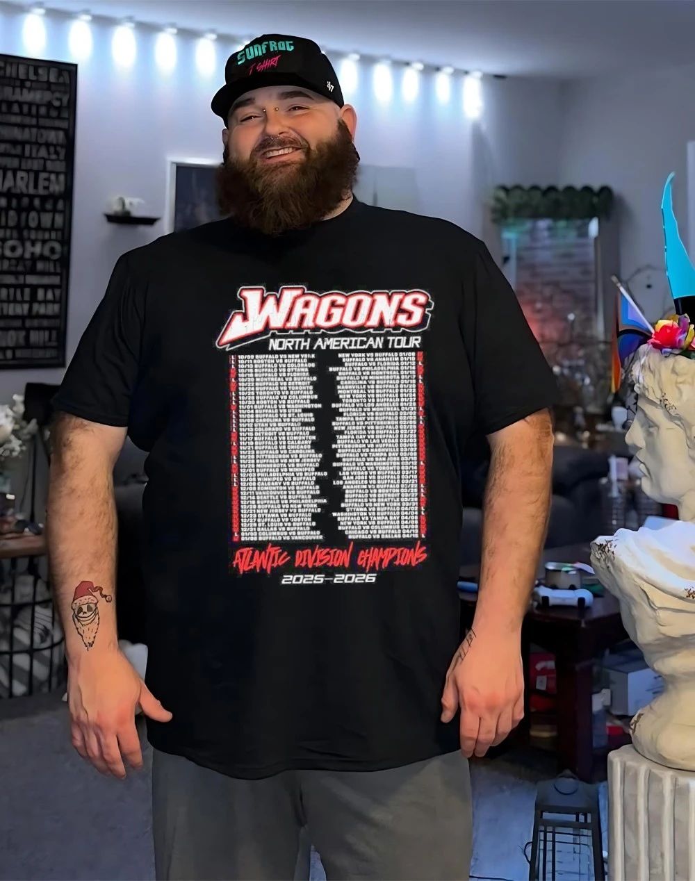 Buffalo Sabres Wagons North American Tour 2026 front and back shirt