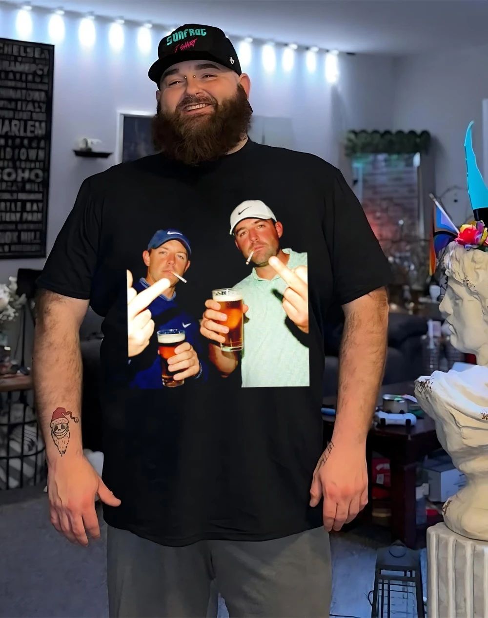 Rory McIlroy and Scottie Scheffler golf top two middle finger shirt