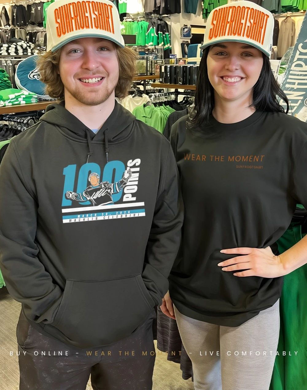 San Jose Macklin Celebrini 100 Points 2025-26 March 30 2026 signature shirt