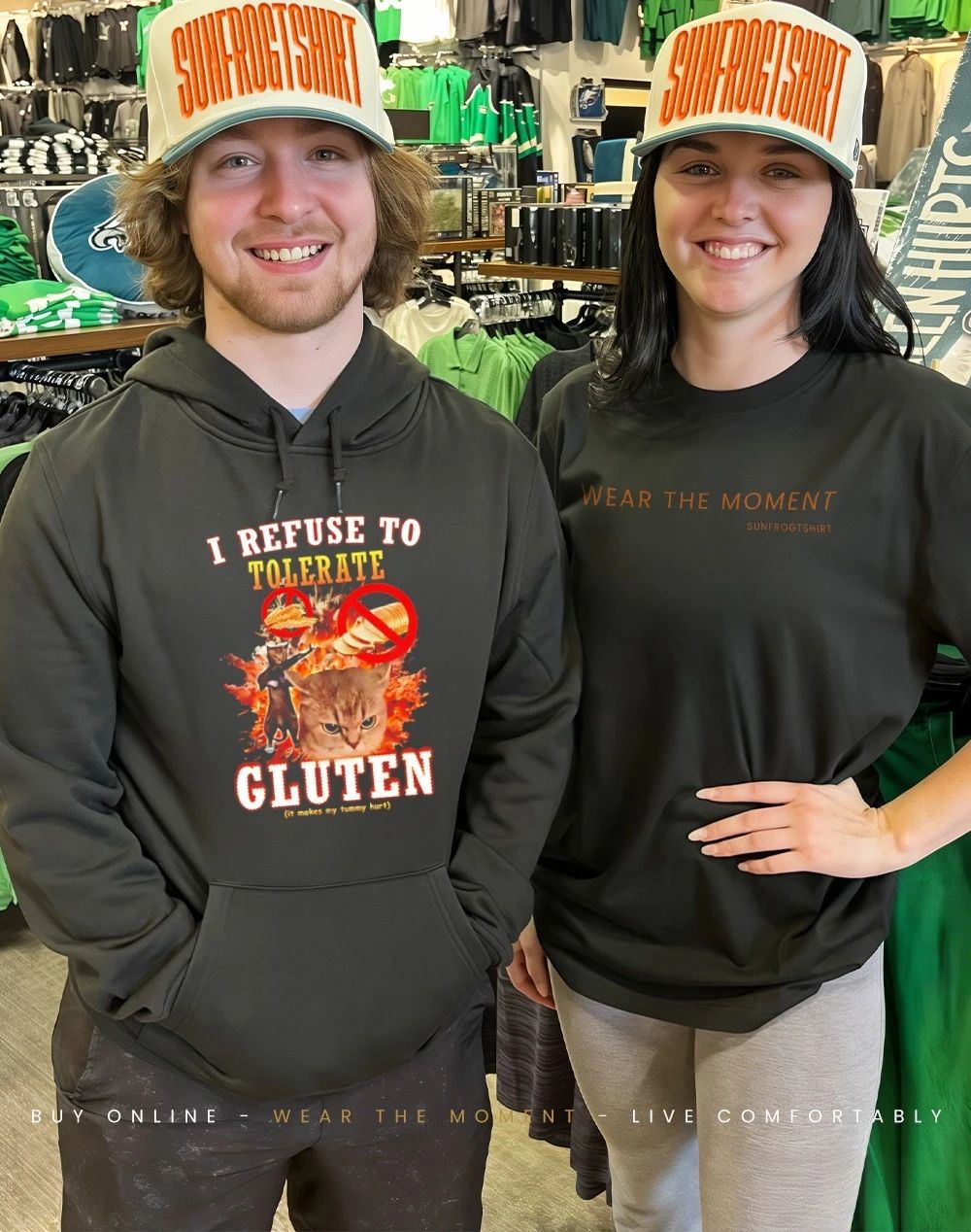 I refuse to tolerate gluten funny cat meme shirt