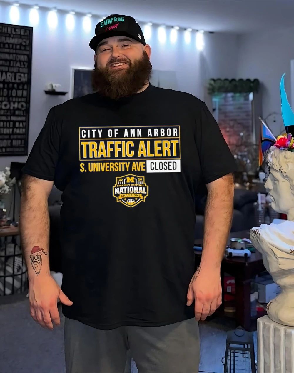 Michigan Wolverines 2026 National Champions City of ann arbor Traffic Alert S University Ave Closed shirt