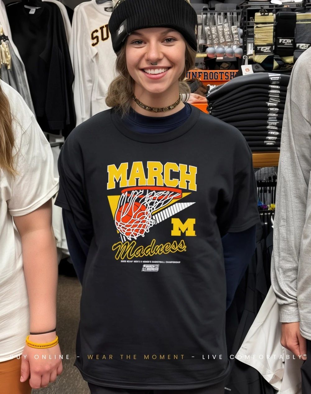 Michigan Wolverines MBB & WBB 2026 March Madness Retro Swish shirt
