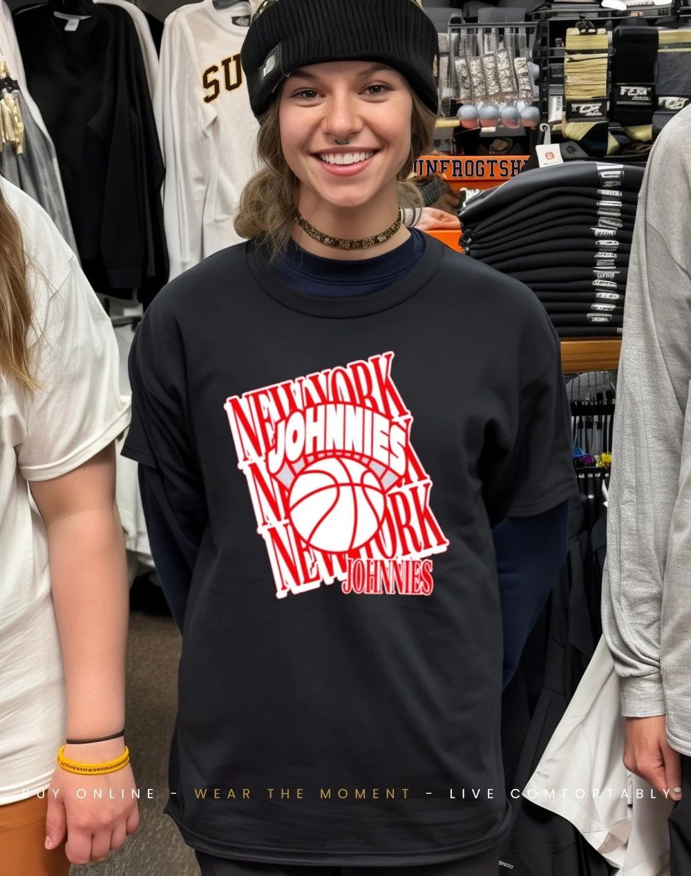 New York Johnnies basketball logo shirt