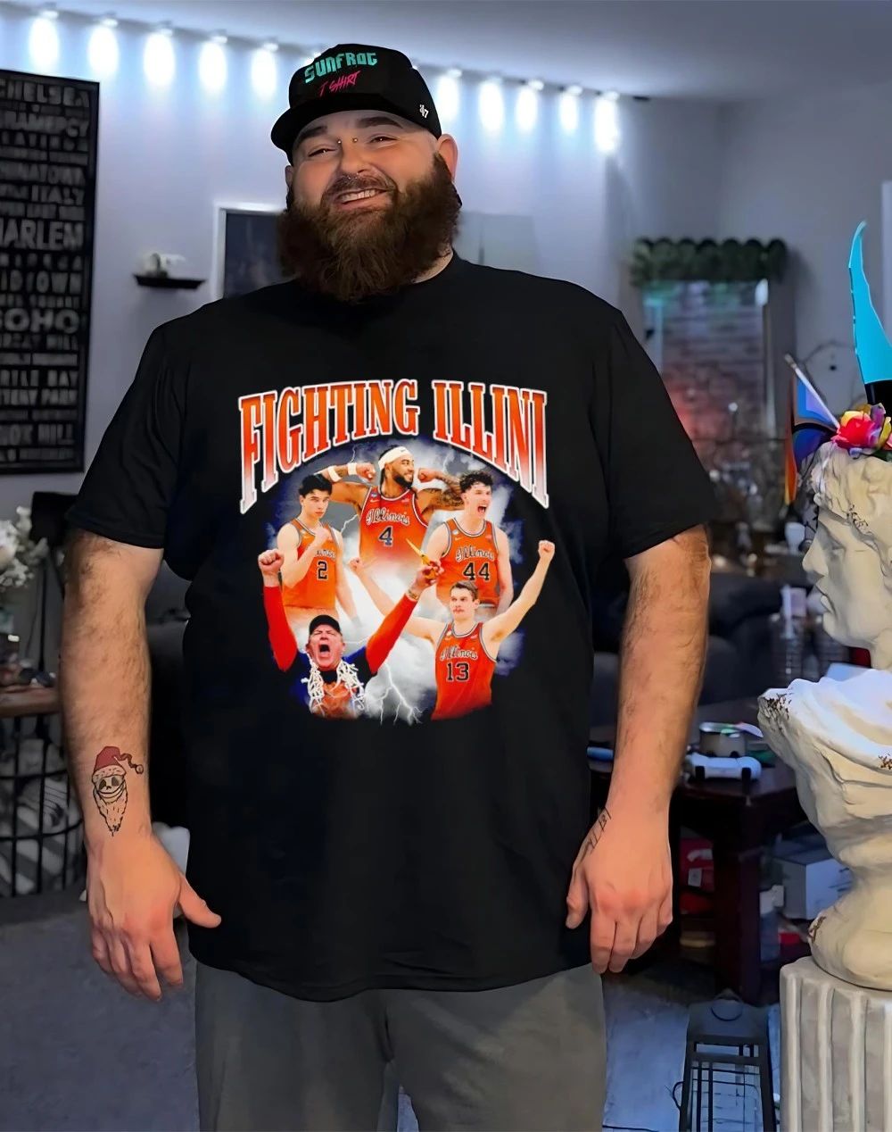 Fighting Illini Men’s Basketball 2026 player collage shirt