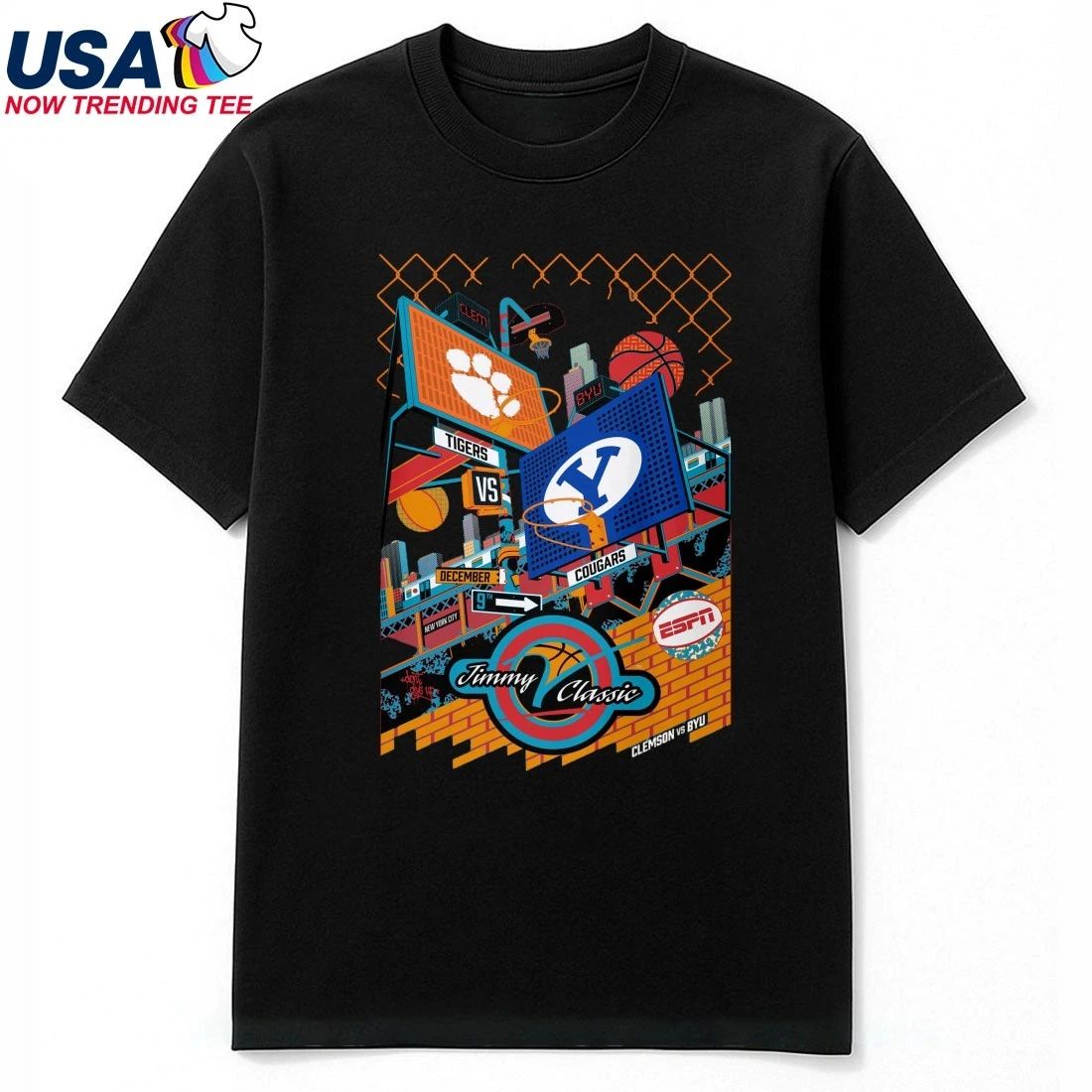 Clemson Tigers Vs BYU Cougars 2025 Jimmy V Classic Shirt