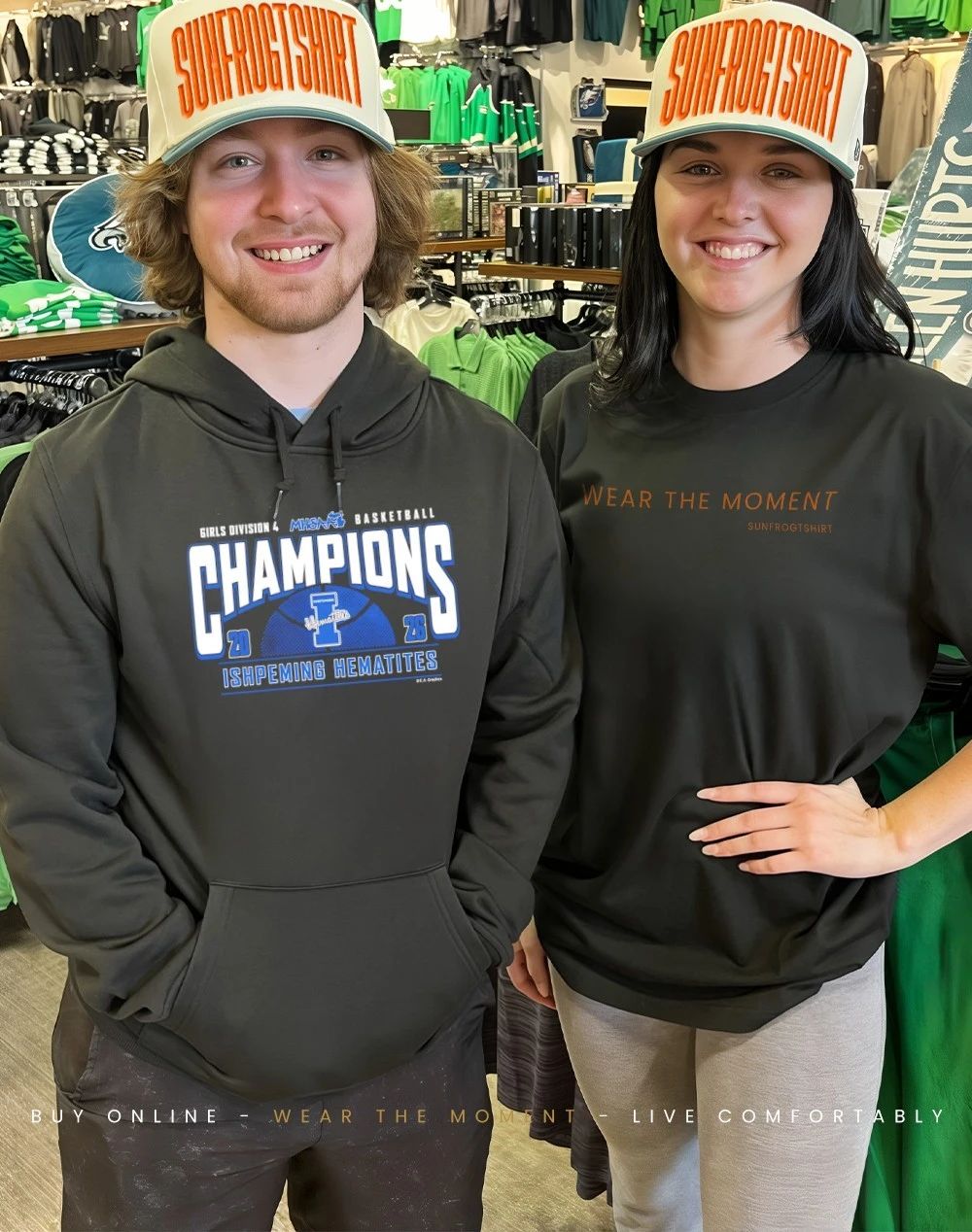 2026 MHSAA Girls Basketball D4 Champions Ishpeming Hematites logo shirt