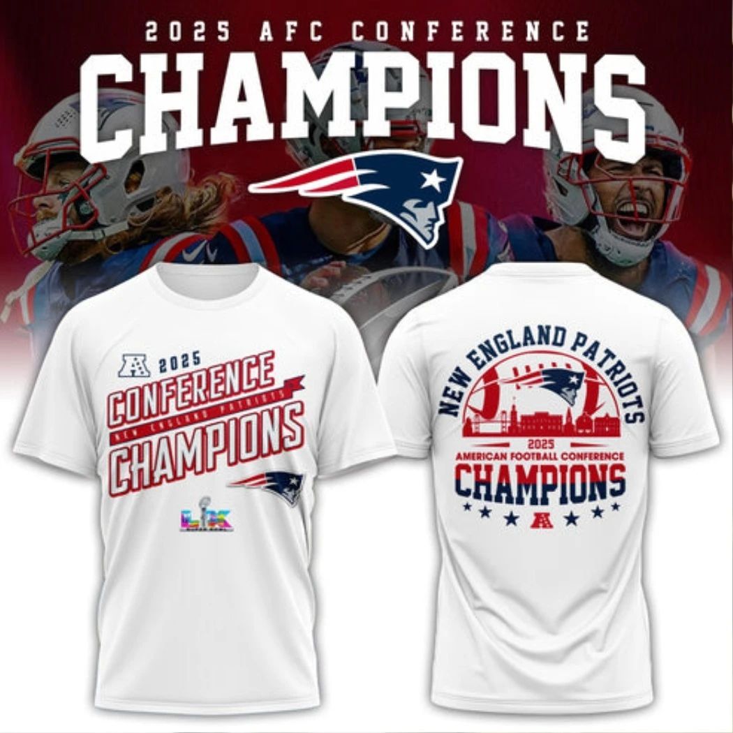 NE Patriots x 2025 AFC Conference Champions American Football Conference 2025-26 Logo Shirt