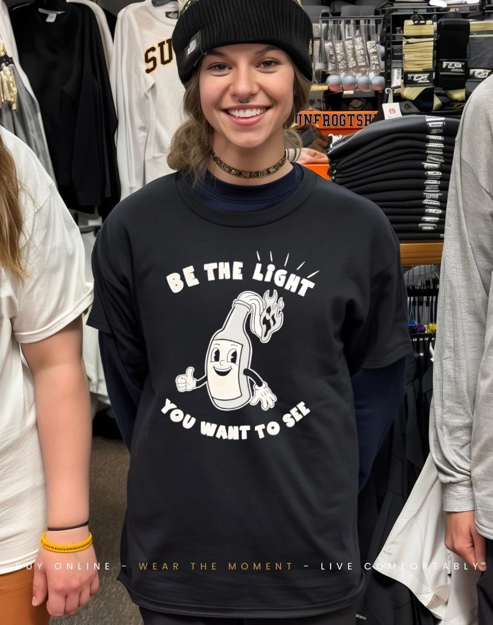 Wine bottle be the light you want to see shirt