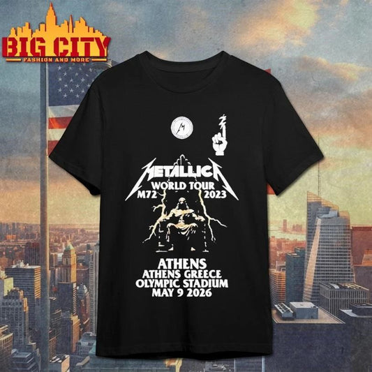 Metallica World Tour M72 2023 Athens Greece Olympic Stadium May 9 2026 Shirt