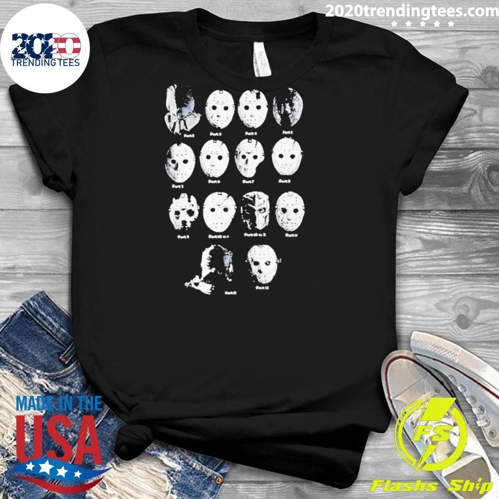 Jason Voorhees Friday The 13th Mask Evolution Collage Halloween Shirt