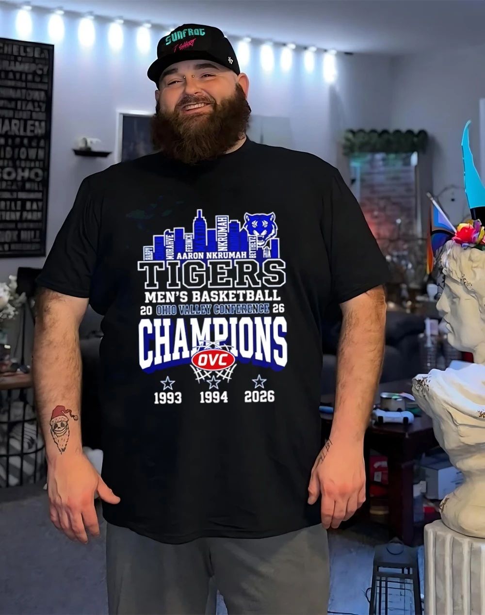 Tigers Men’s Basketball 2026 Ohio Valley Conference Champions city skyline shirt
