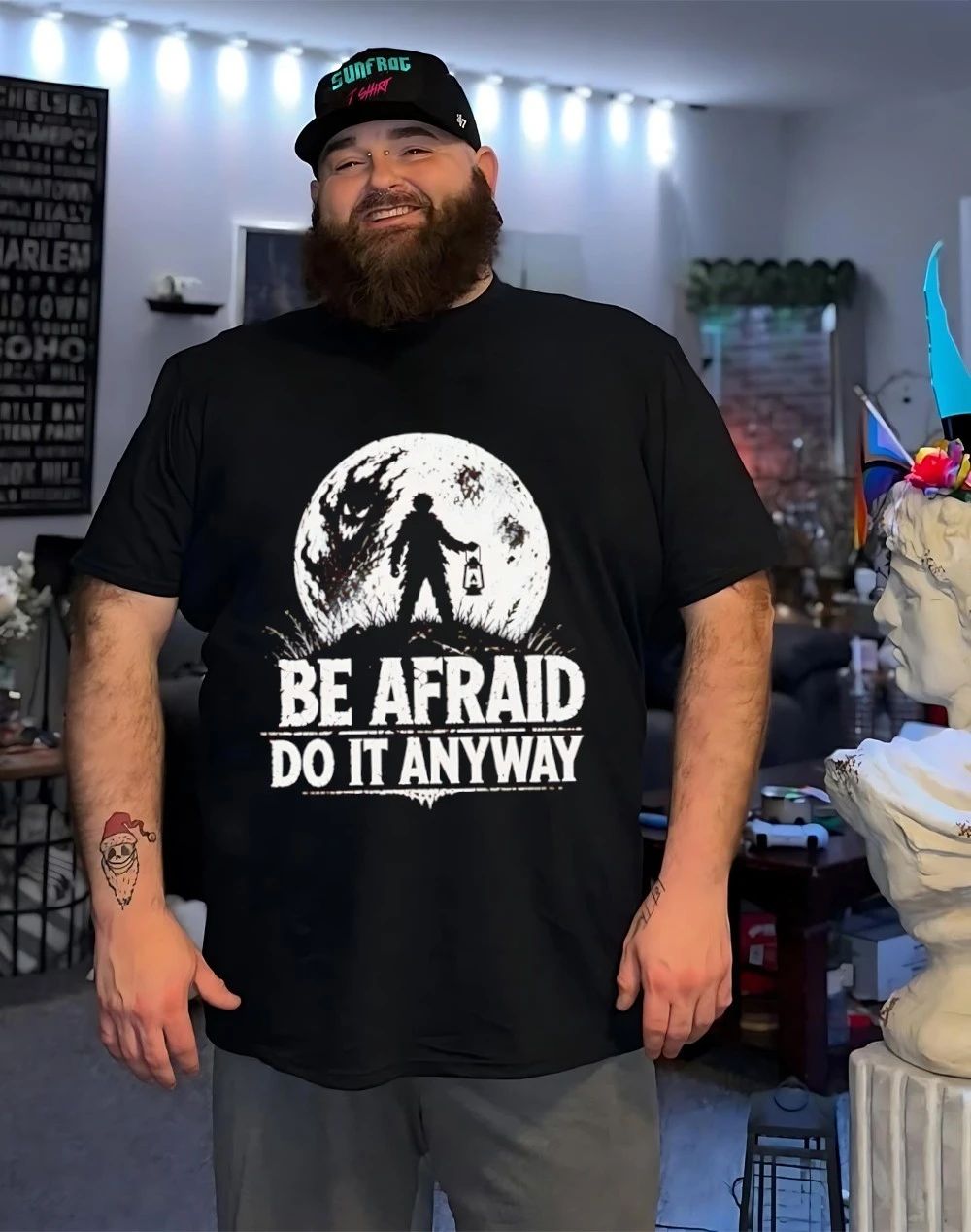 Be afraid do it anyway Moon graphic shirt