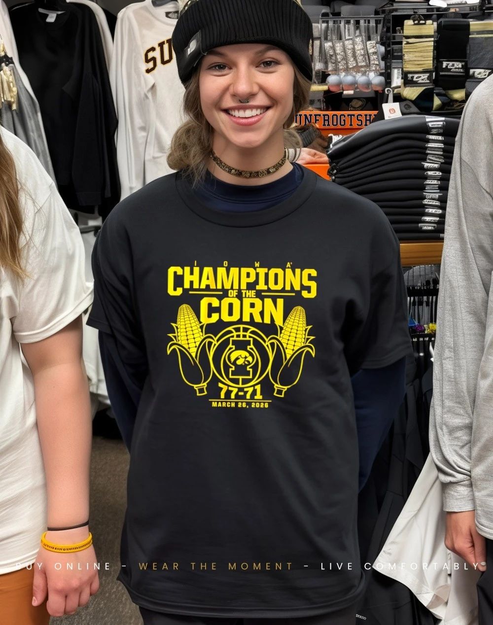 Iowa Basketball Champions Of The Corn 2026 77-71 score shirt