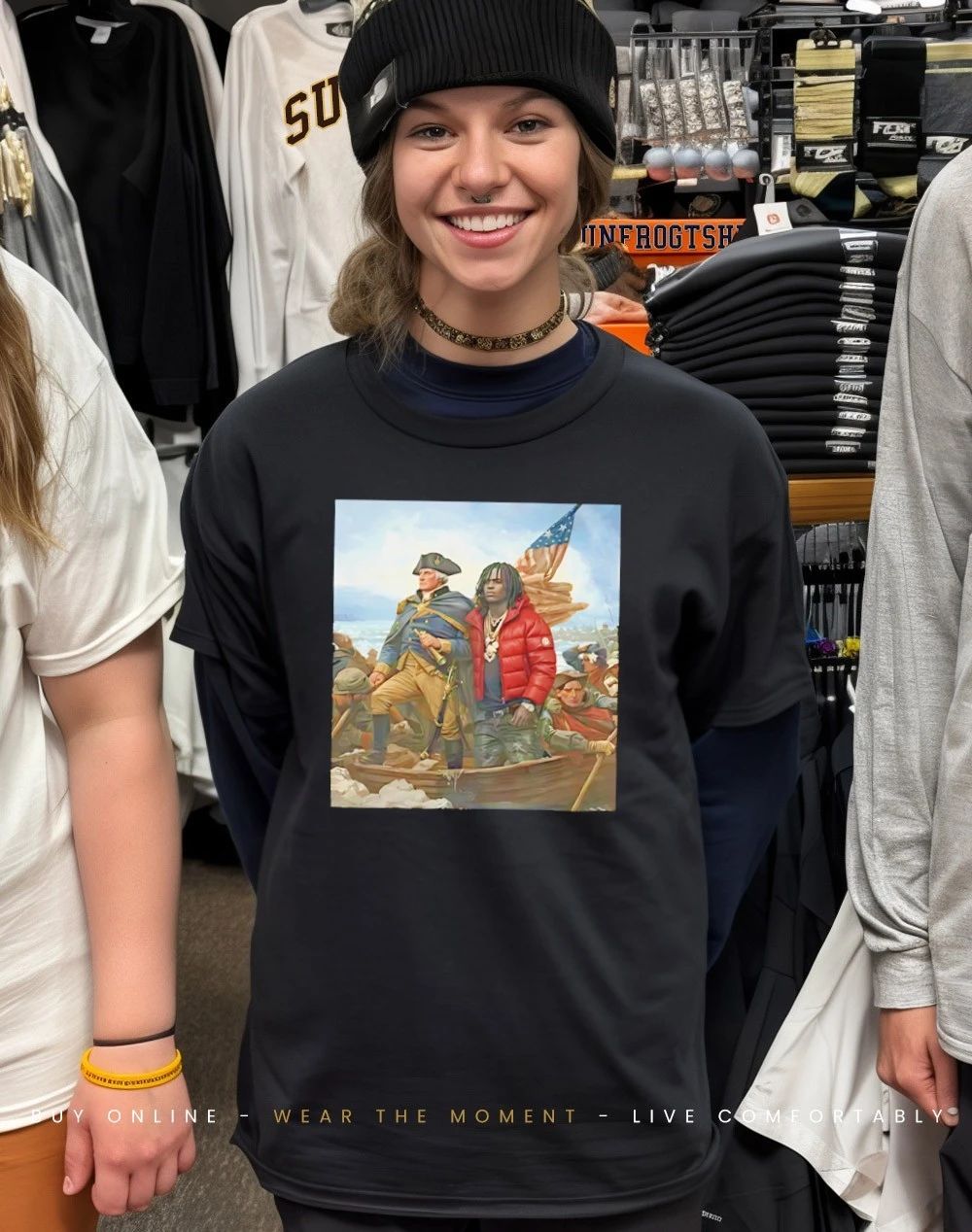 Chief Keef Crossing The Delaware George Washington Parody shirt