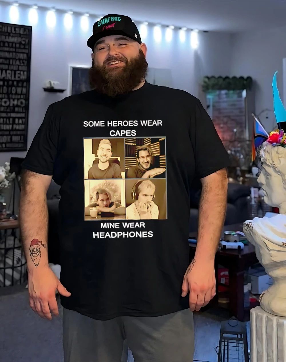 Some heroes wear capes mine wear headphones shirt