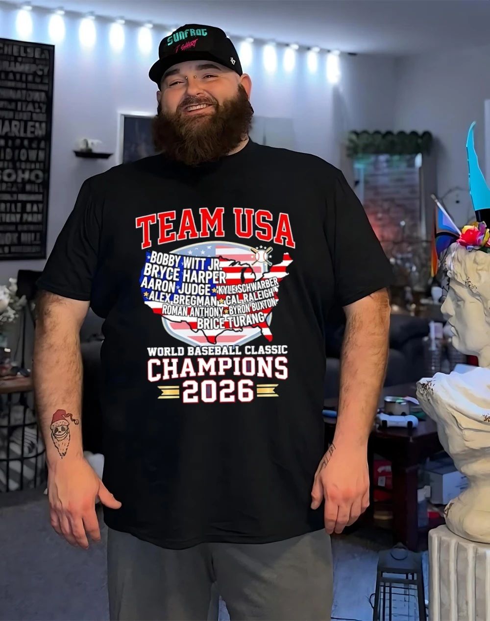 USA Team Baseball 2026 World Baseball Classic Champions player name shirt