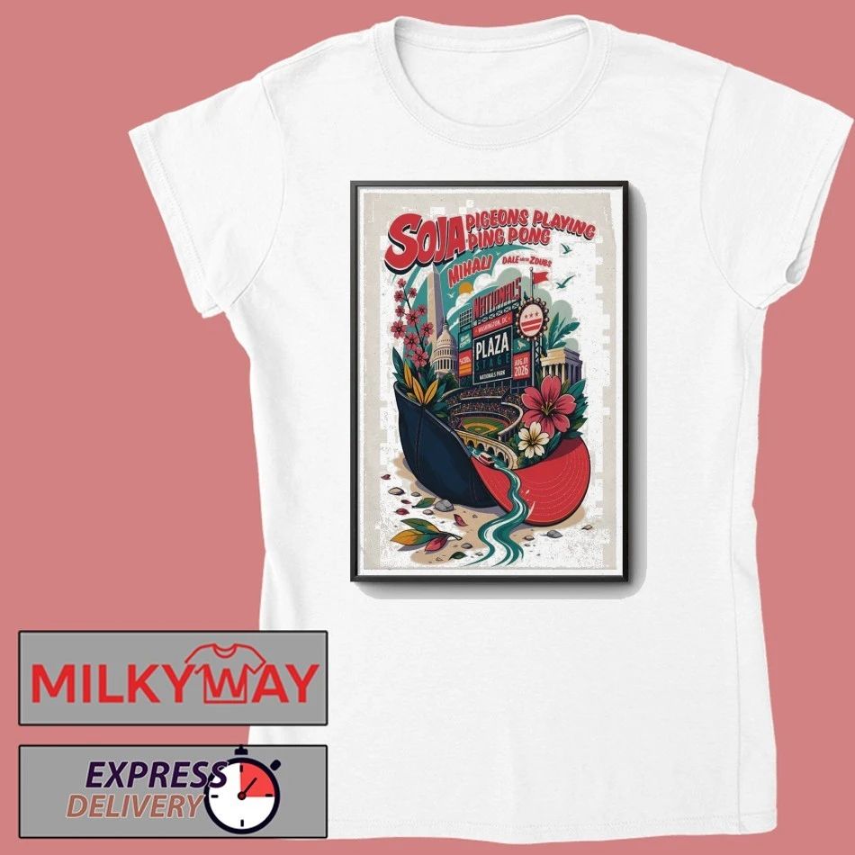 SOJA Aug 1 2026 Plaza Stage At Nationals Park, Washington DC Poster shirt