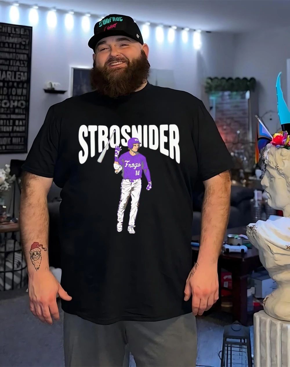Sawyer Strosnider TCU Baseball player graphic shirt