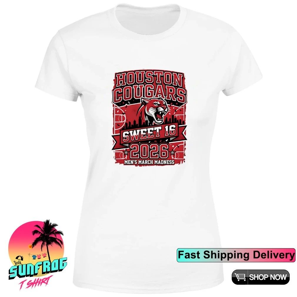 Houston Cougars Sweet 16 2026 NCAA Men’s March Madness city skyline shirt