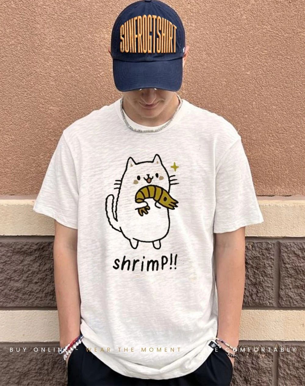 Doodle Cat Shrimp funny shirt