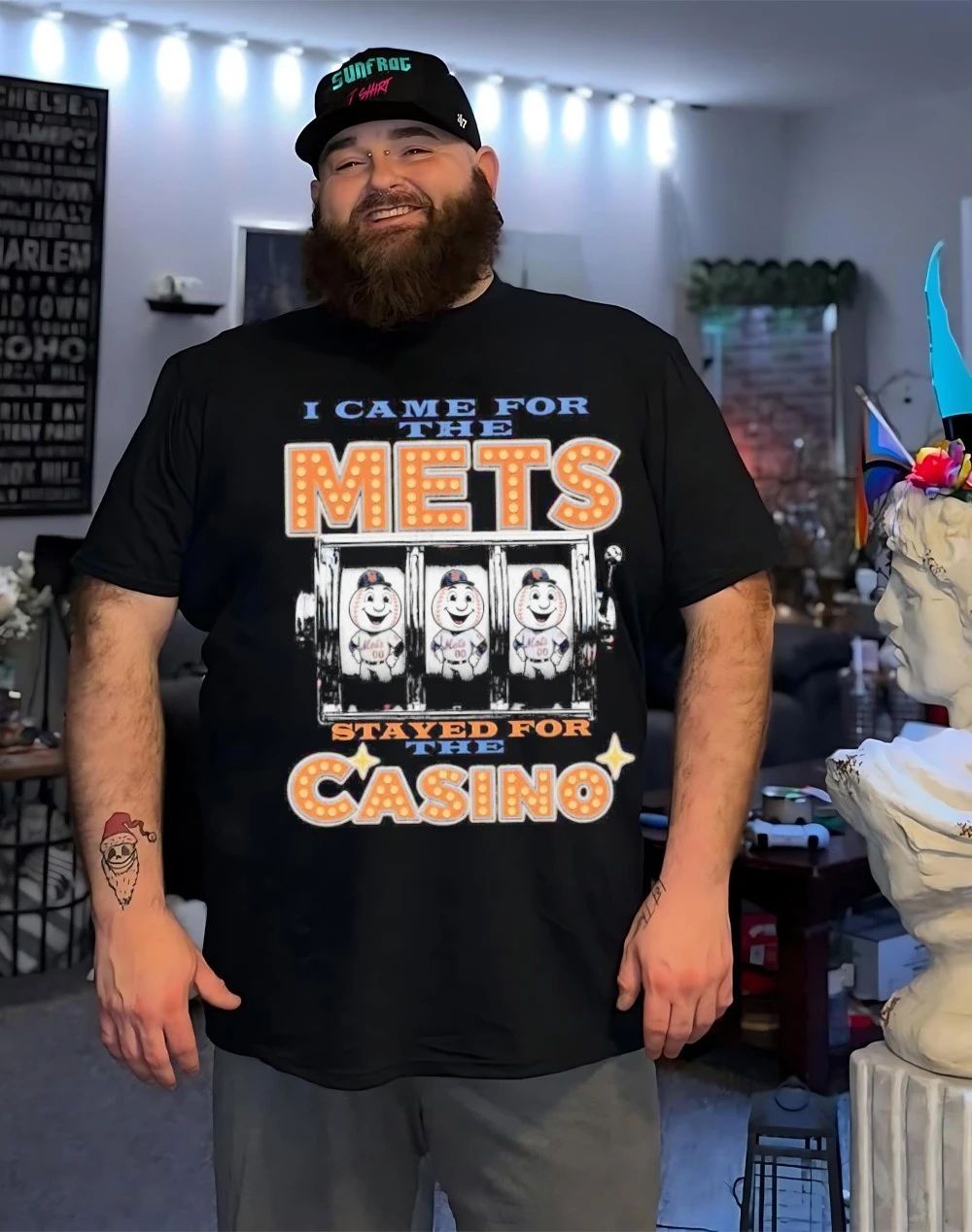 New York Mets I came for the Mets stayed for the casino front and back shirt